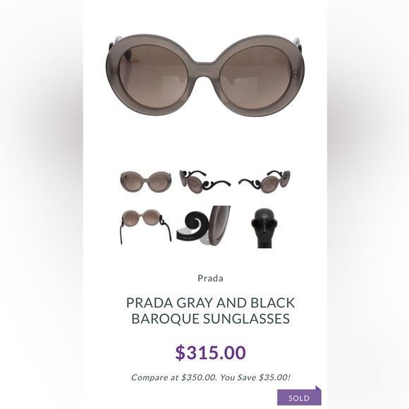 Prada Black Round Sunglasses - Picture 4 of 14